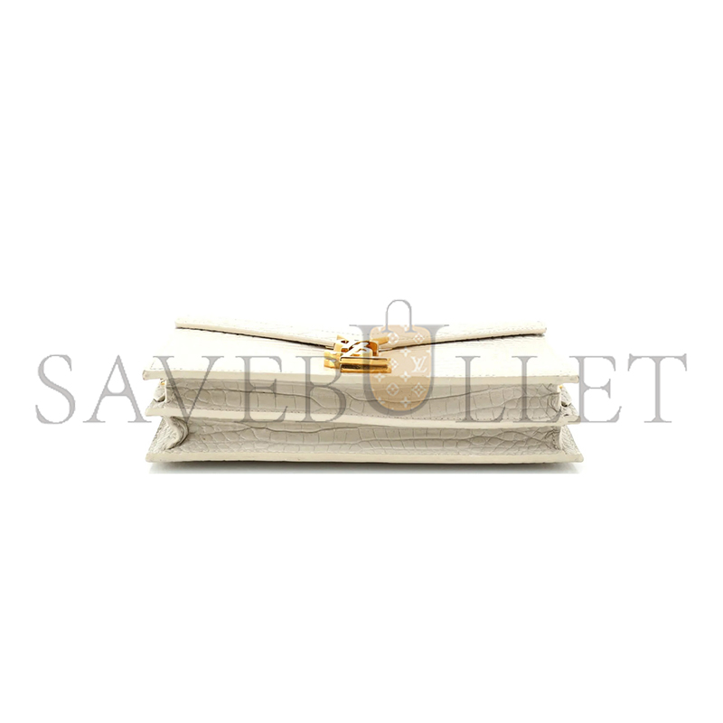 Y*L cassandra embossed clasp bag white 532750 (22*16.5*5.5cm)